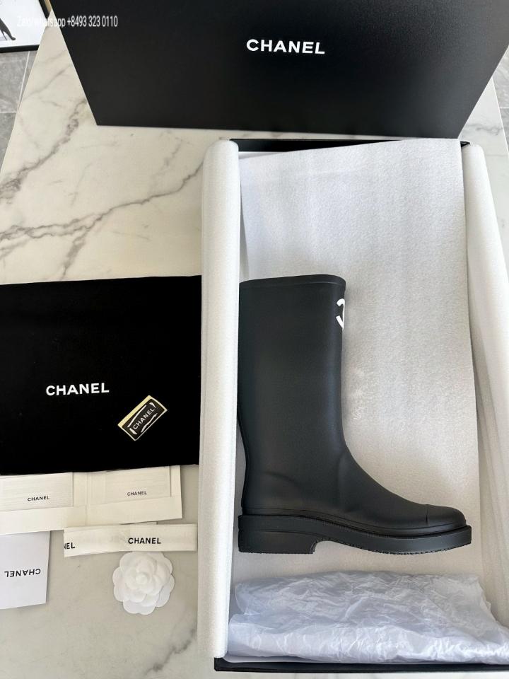 Chanel Rubber Rain Boots Black G39620-duoc-ban-tai-Hvip Bags & Accessories
