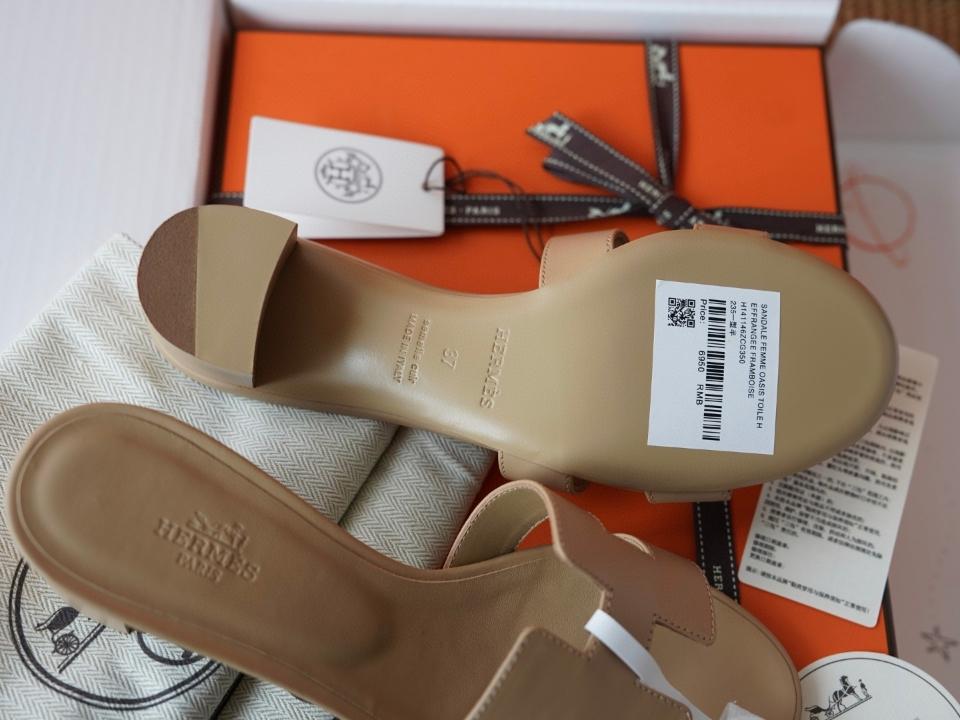 Hermès Oasis sandal Beige Lin Swift (box ) H141146Z-duoc-ban-tai-HVIP Shoes & Clothes