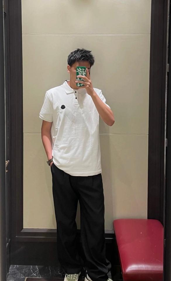 Moncler Logo Patch Cotton Piquet Polo black white -duoc-ban-tai-HVIP Shoes & Clothes
