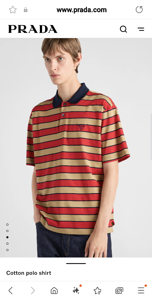 Prada Cotton polo shirt Camel/Red-duoc-ban-tai-HVIP Shoes & Clothes