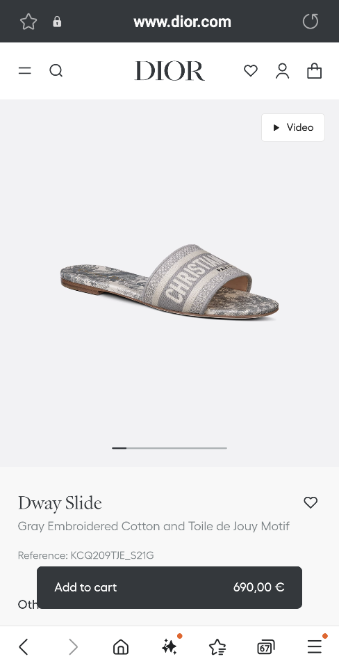 Dior Dway Slide
Gray Embroidered Cotton and Toile de Jouy Motif
 KCQ209TJE-duoc-ban-tai-HVIP Shoes & Clothes