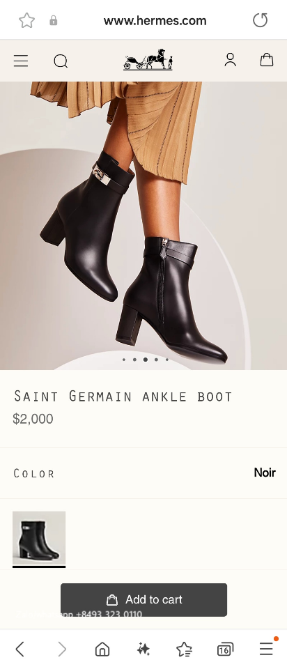 Hermès Saint Germain ankle boot noir H182102Z H1-duoc-ban-tai-Hvip Bags & Accessories