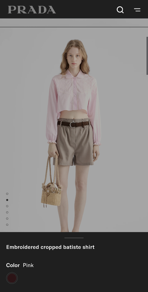 Prada Embroidered cropped batiste shirt-duoc-ban-tai-HVIP Shoes & Clothes