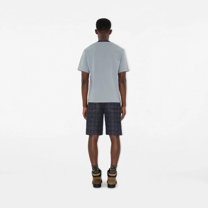 Burberry Men's cotton t-shirt neck logo light blue -duoc-ban-tai-HVIP Shoes & Clothes