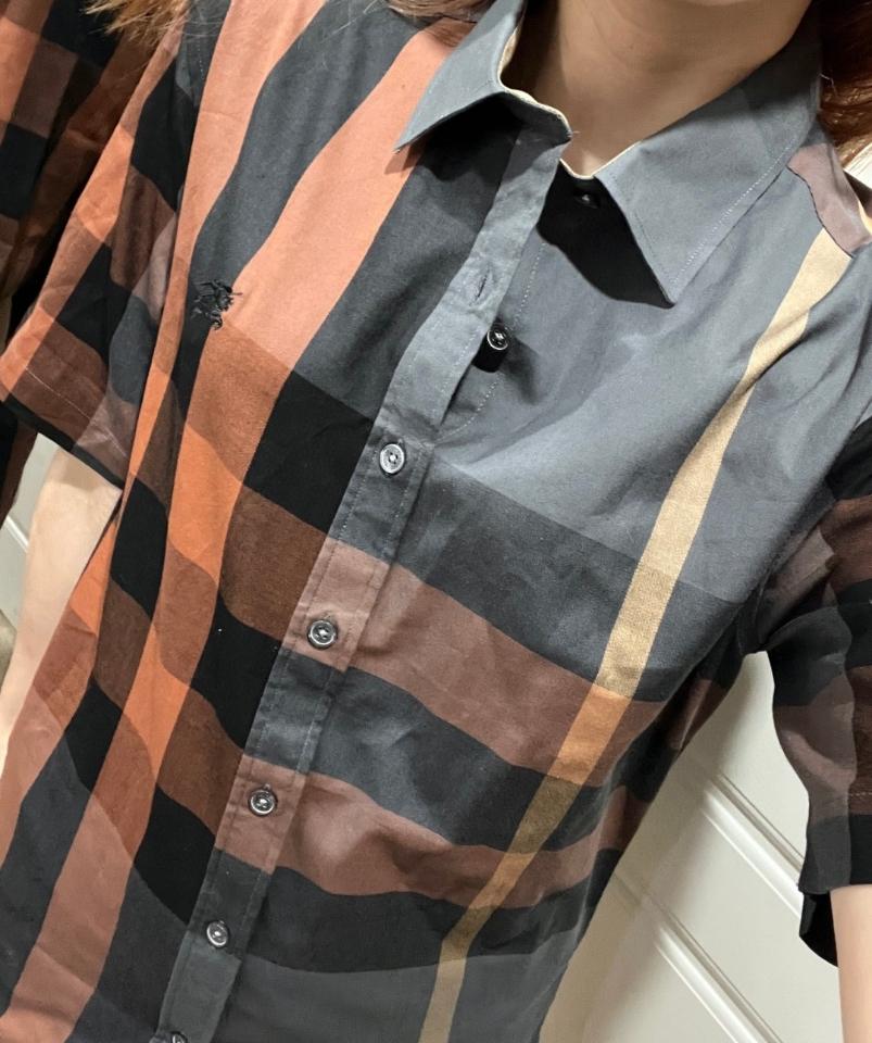 Burberry Check Cotton Shirt 80715361 orange/grey -duoc-ban-tai-HVIP Shoes & Clothes