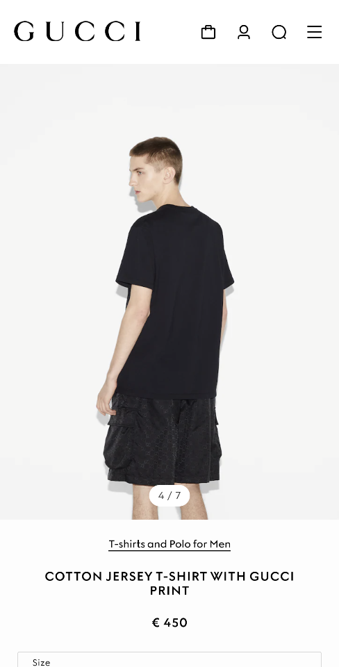 Gucci Cotton jersey T-shirt with Gucci print 785345 white black -duoc-ban-tai-HVIP Shoes & Clothes