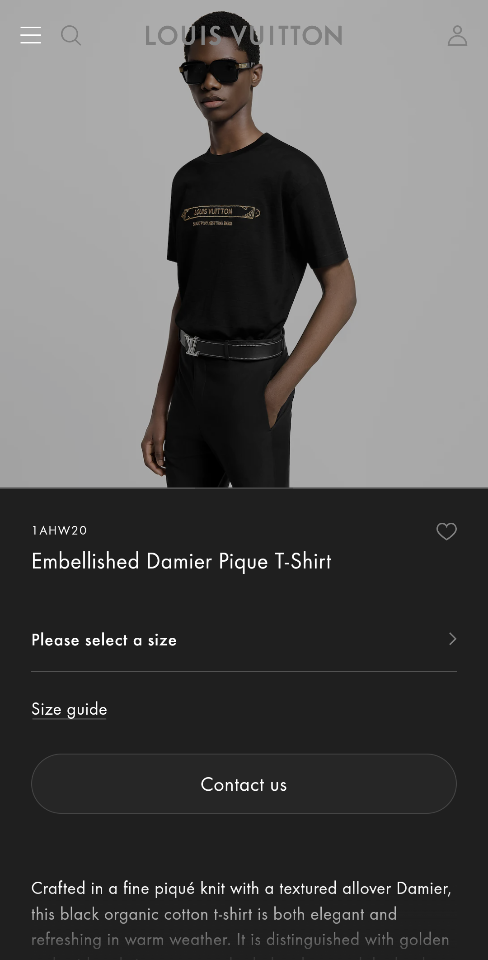 Louis Vuitton 1AHW20
Embellished Damier Pique T-Shirt-duoc-ban-tai-HVIP Shoes & Clothes