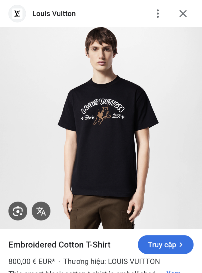 Louis Vuitton Embroidered Cotton T-Shirt 1AFQ67 black -duoc-ban-tai-HVIP Shoes & Clothes