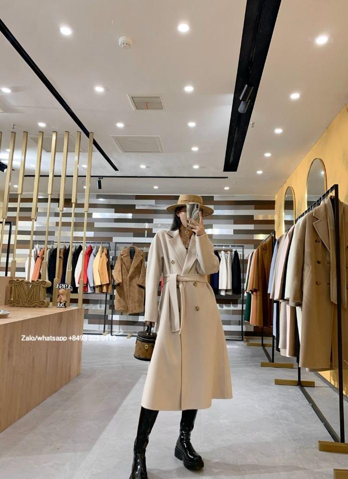 Max Mara Bondone Double-breasted Cashmere Coat In Ice pl1 -duoc-ban-tai-Hvip Bags & Accessories