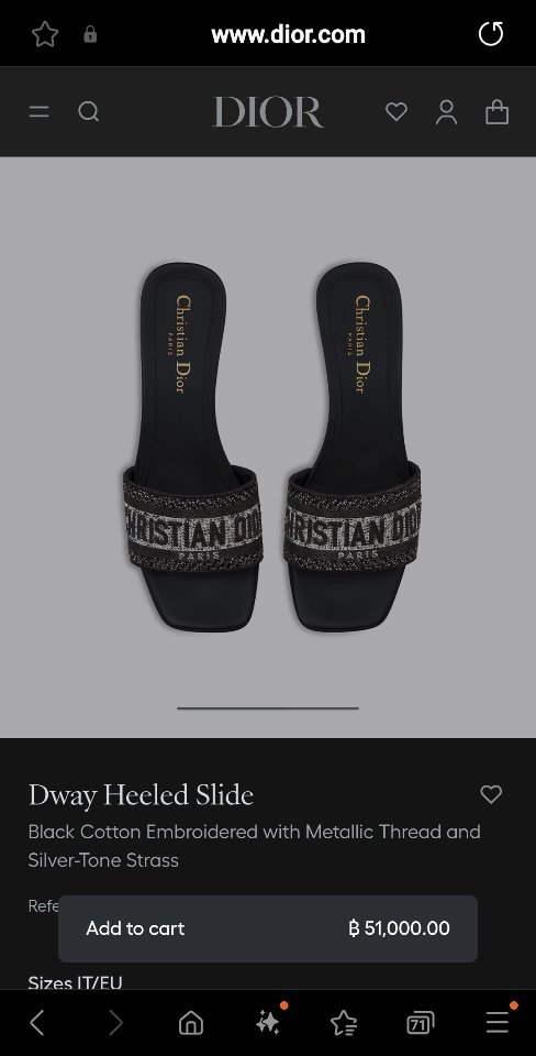 Dior Dway Heeled Slide
Black Cotton Embroidered with Metallic Thread and Silver-Tone Strass
KCQ860CHS_S900-duoc-ban-tai-HVIP Shoes & Clothes