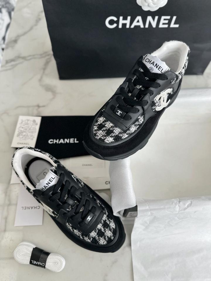 Chanel sneakers tweed and calfskin black and white G38299 -duoc-ban-tai-HVIP Shoes & Clothes