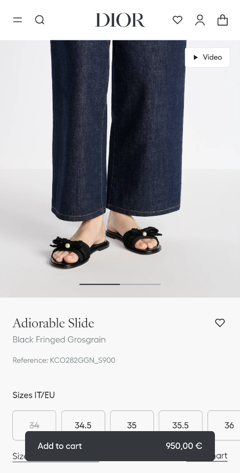 Dior Adiorable Slide
Black Fringed Grosgrain
KCO282GGN-duoc-ban-tai-HVIP Shoes & Clothes
