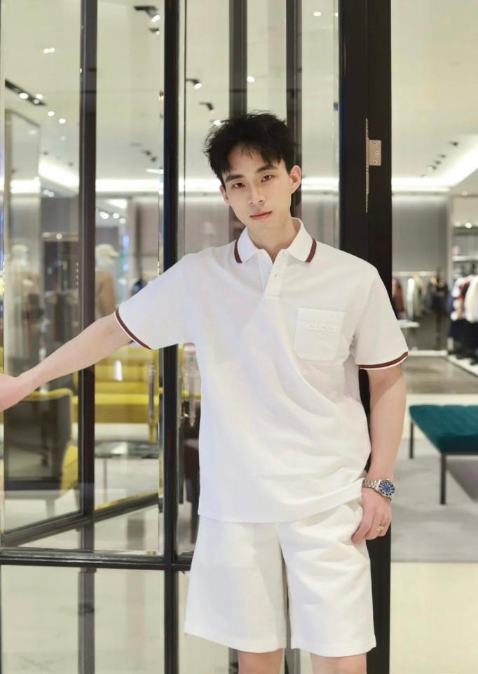 Gucci Cotton polo shirt with embroidery 795174 white-duoc-ban-tai-HVIP Shoes & Clothes
