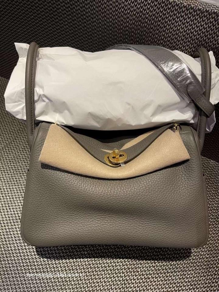 Hermès Lindy 26cm Gris meyer Clemence PHW H3 -duoc-ban-tai-Hvip Bags & Accessories