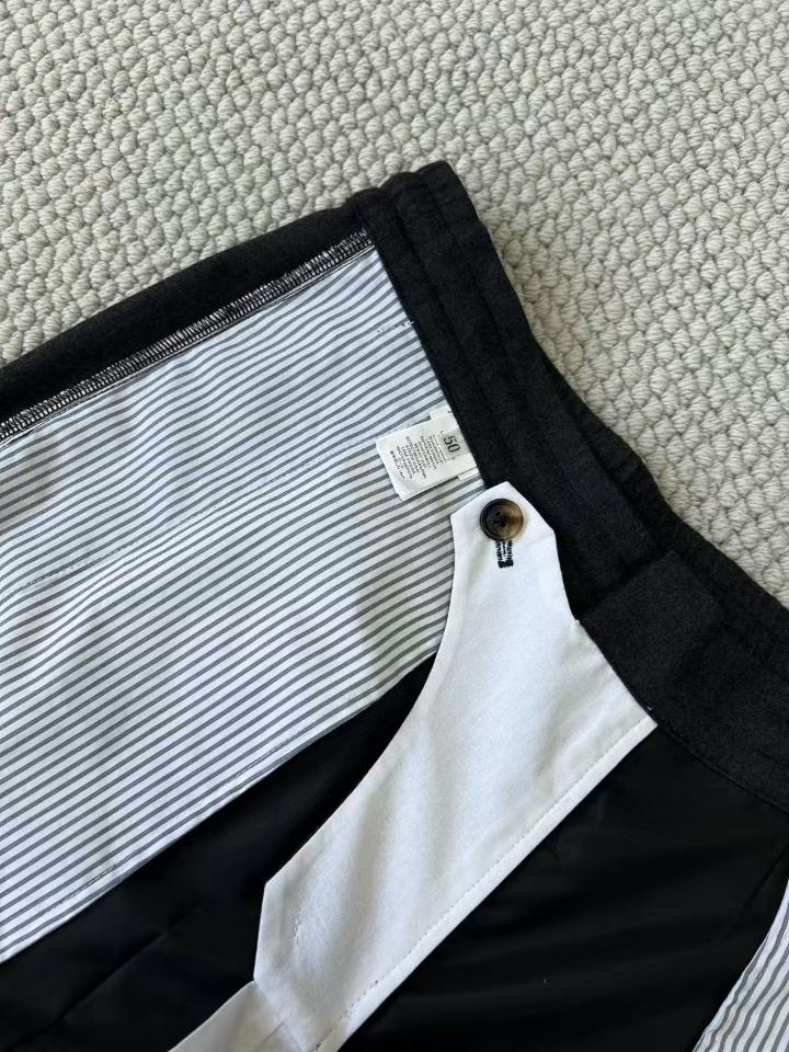 Brunello Cucinelli Leisure fit trousers with drawstring in wool and cotton navy black -duoc-ban-tai-HVIP Shoes & Clothes