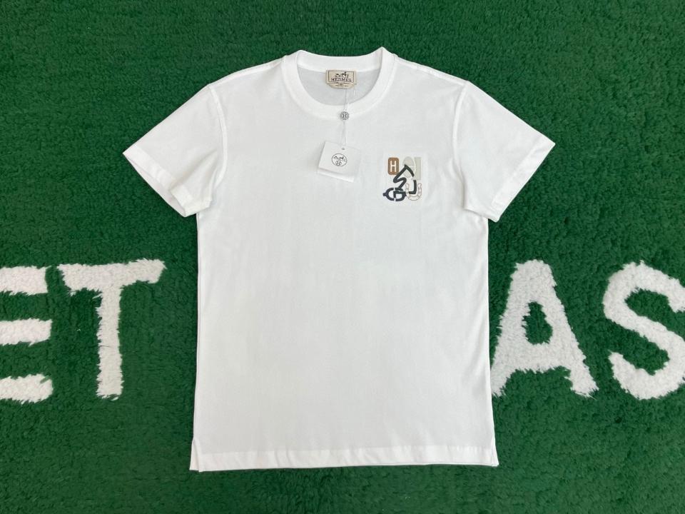 Hermès "H Puzzle" t-shirt with leather detail white H555500H367-duoc-ban-tai-HVIP Shoes & Clothes