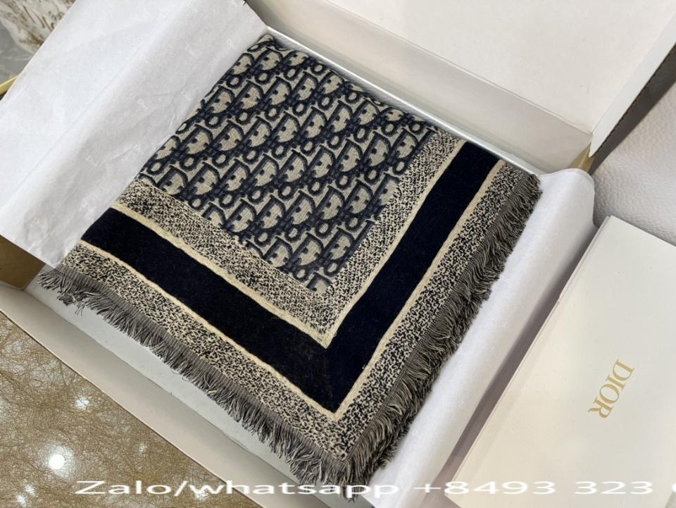 Dior Oblique Shawl Navy Blue Wool, Silk and Cotton 12DOB140I142_C540 K3-duoc-ban-tai-Hvip Bags & Accessories