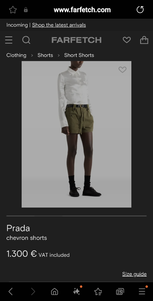 Prada
chevron shorts in khaki green-duoc-ban-tai-HVIP Shoes & Clothes