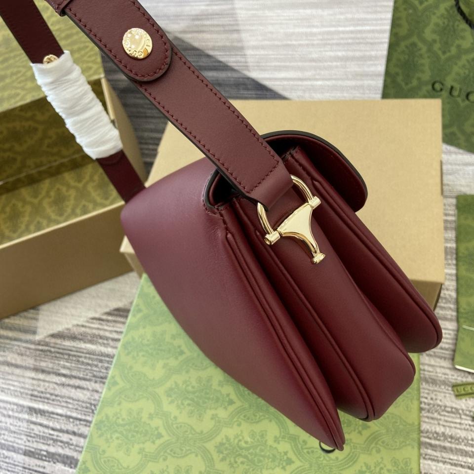 Gucci GUCCI HORSEBIT 1955 SMALL SHOULDER BAG rosso Ancora red leather 815178 G1-duoc-ban-tai-Hvip Bags & Accessories