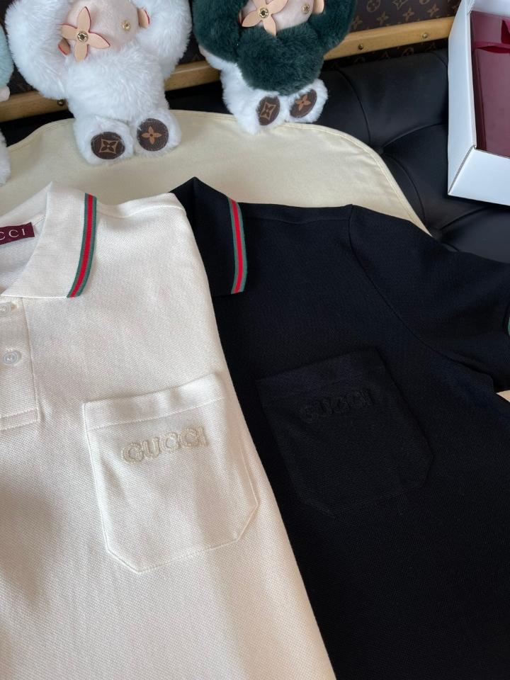 Gucci Cotton polo shirt with embroidery 795174 dark blue -duoc-ban-tai-HVIP Shoes & Clothes