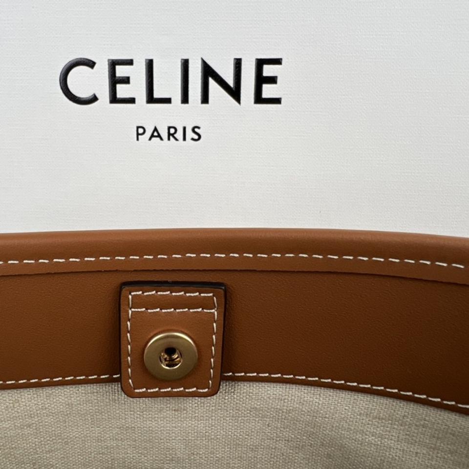 CELINE Mini BUCKET CUIR TRIOMPHE IN TEXTILE AND CALFSKIN
NATURAL / TAN 113782EFL-duoc-ban-tai-Hvip Bags & Accessories