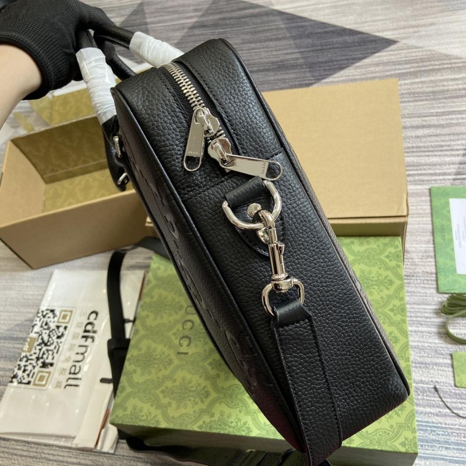 Gucci JUMBO GG BRIEFCASE black GG leather 792264 G1-duoc-ban-tai-Hvip Bags & Accessories