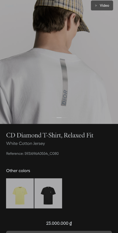 Dior CD Diamond T-Shirt, Relaxed Fit
White Cotton Jersey
593J696A0554_C080 1-duoc-ban-tai-HVIP Shoes & Clothes