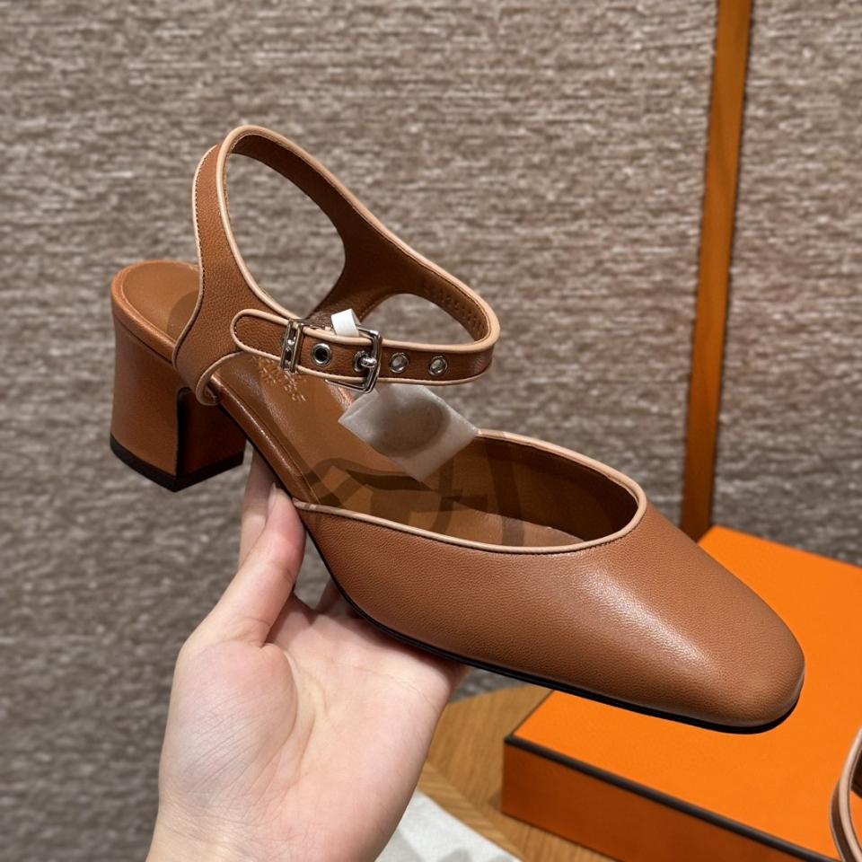Hermès Kamilla 60 pump marron alezan / beige perlino H251270Z-duoc-ban-tai-HVIP Shoes & Clothes
