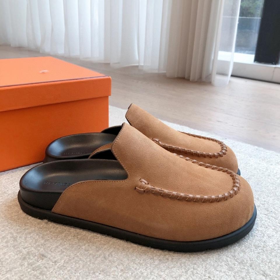 Hermès Johan mule in Suede natural H242985Z H2 -duoc-ban-tai-HVIP Shoes & Clothes