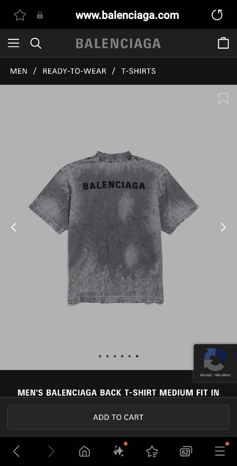 Balenciaga Men's Balenciaga Back T-shirt Medium Fit in Grey-duoc-ban-tai-HVIP Shoes & Clothes