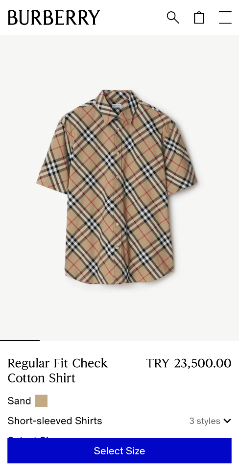 Burberry Regular Fit Check Cotton Shirt 8087637 sand-duoc-ban-tai-HVIP Shoes & Clothes