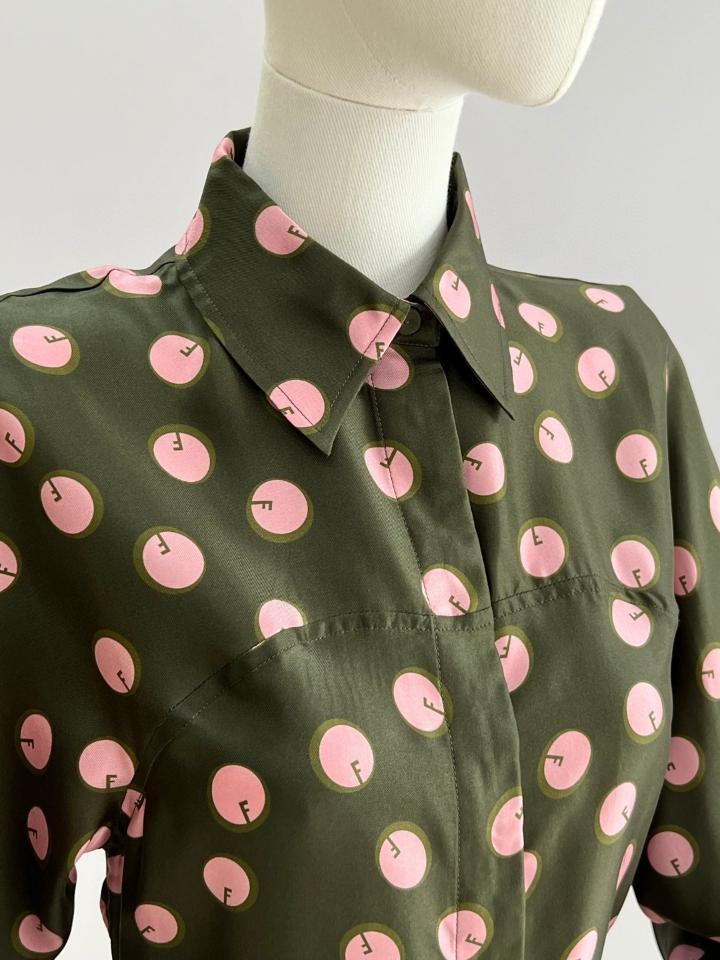 Fendi silk blouse black and pink-duoc-ban-tai-HVIP Shoes & Clothes