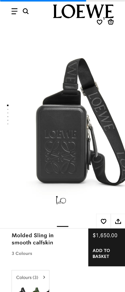 Loewe Molded Sling in smooth calfskin B987W42X07 black Lw1-duoc-ban-tai-Hvip Bags & Accessories