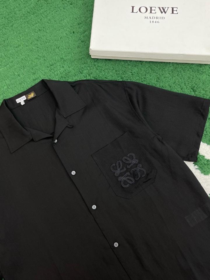 Loewe Short sleeve shirt in viscose and linen-duoc-ban-tai-HVIP Shoes & Clothes