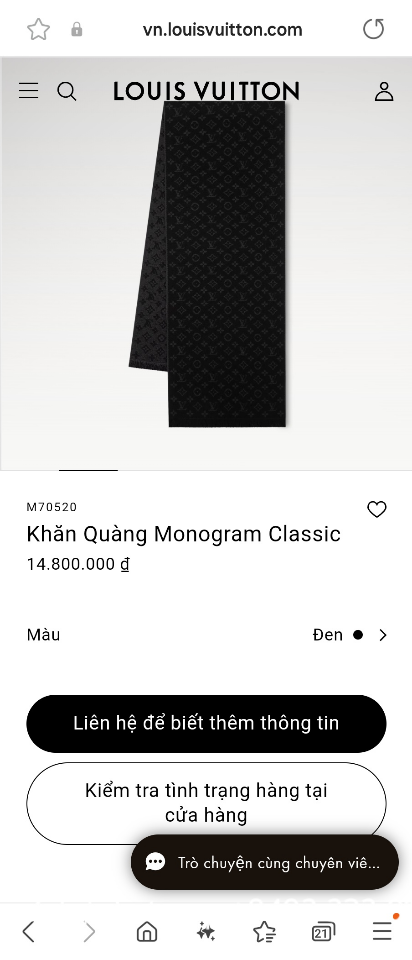 Louis Vuitton M70520
Monogram Classic scarf black K4 -duoc-ban-tai-Hvip Bags & Accessories