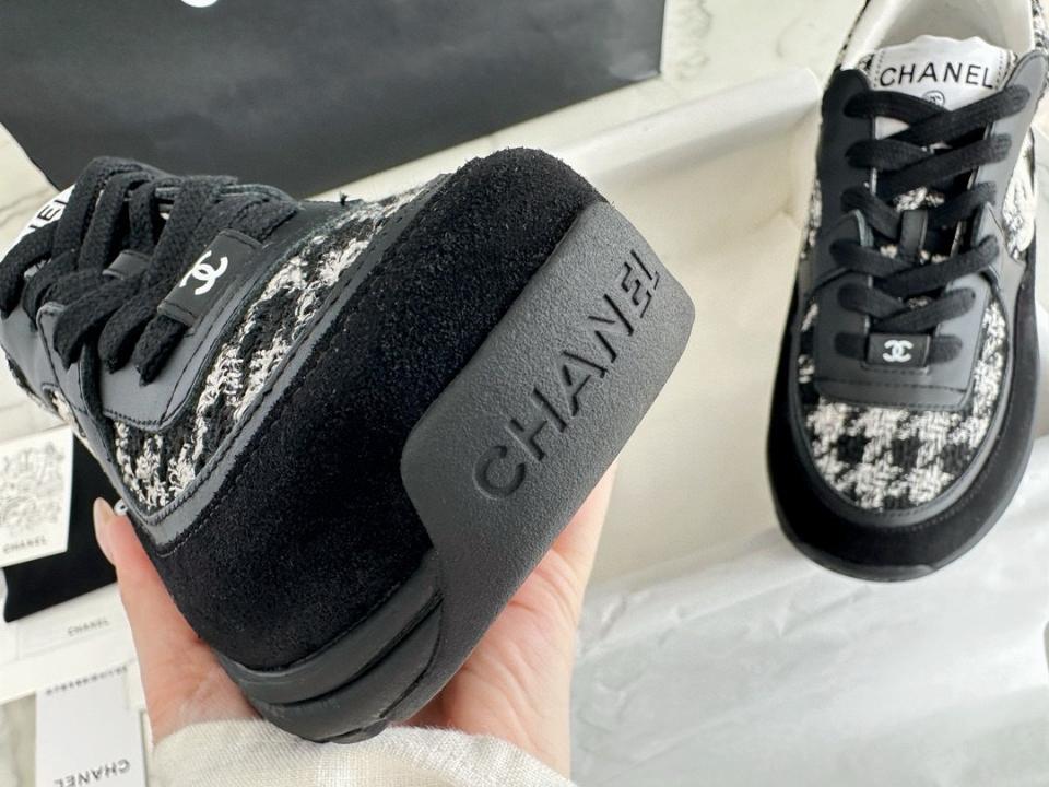 Chanel sneakers tweed and calfskin black and white G38299 -duoc-ban-tai-HVIP Shoes & Clothes