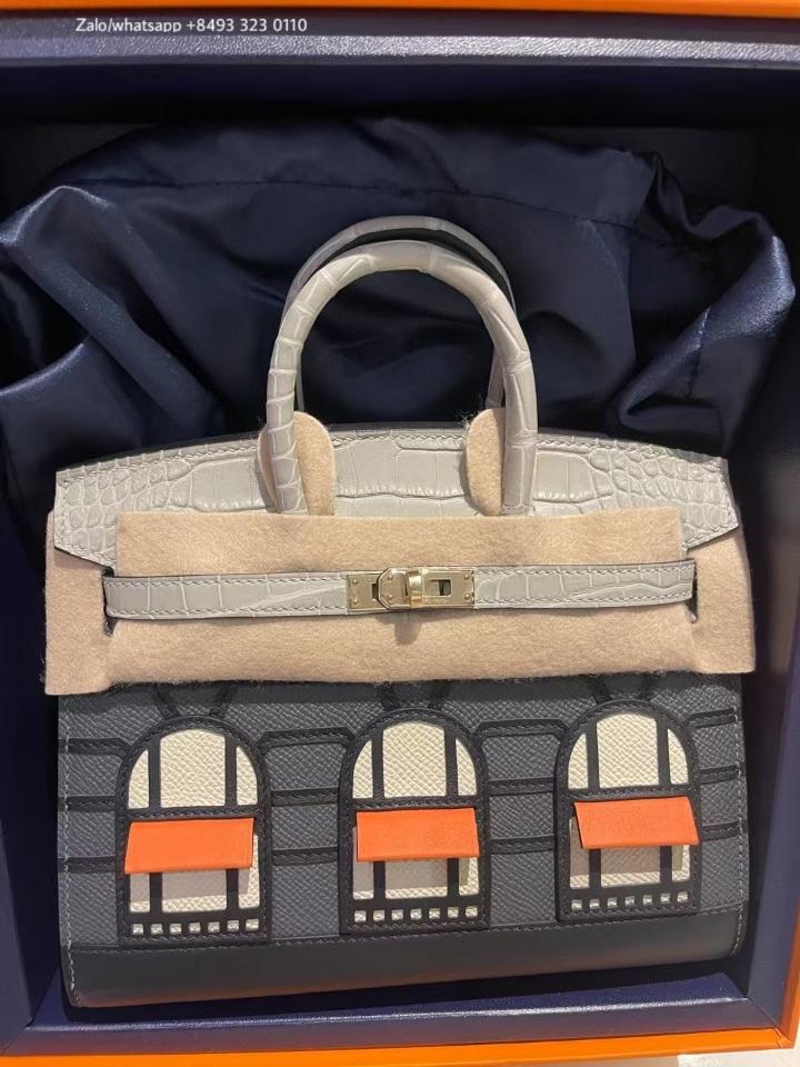 HERMÈS BIRKIN 20 Faubourg Rainy Days Gris Misty GHW-duoc-ban-tai-Hvip Bags & Accessories
