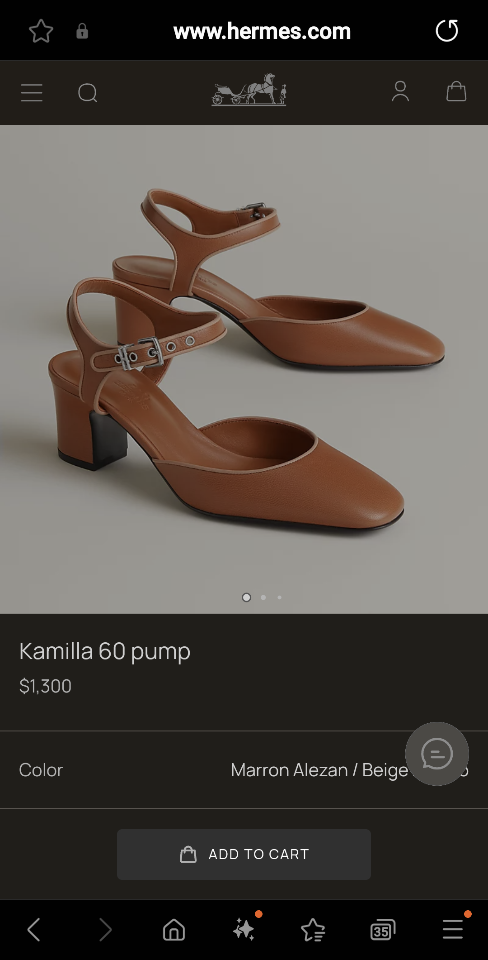Hermès Kamilla 60 pump marron alezan / beige perlino H251270Z-duoc-ban-tai-HVIP Shoes & Clothes