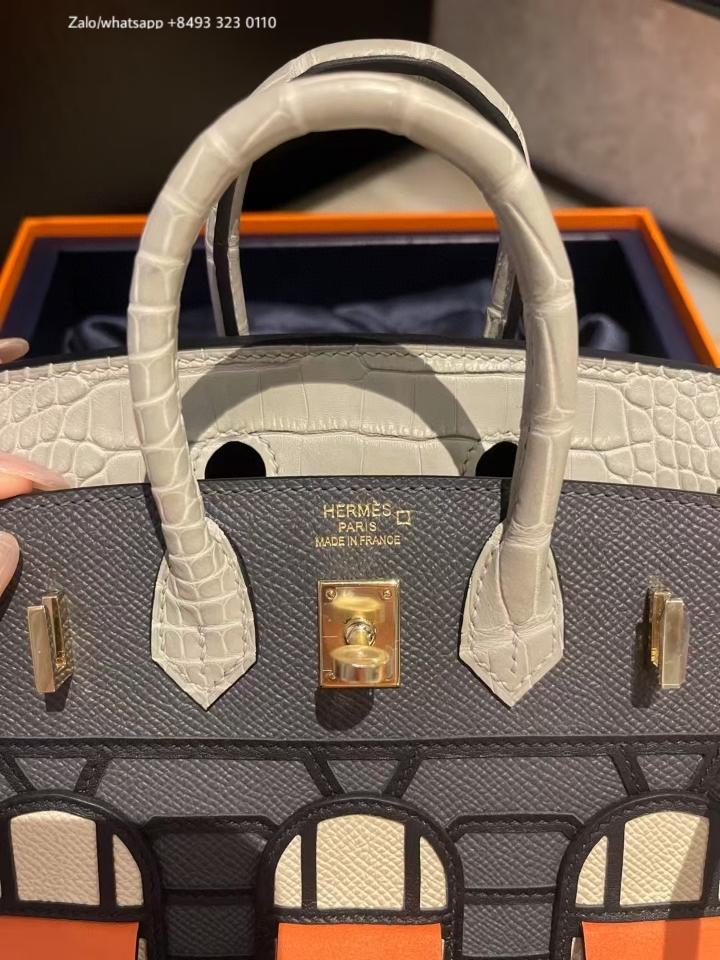 HERMÈS BIRKIN 20 Faubourg Rainy Days Gris Misty GHW-duoc-ban-tai-Hvip Bags & Accessories