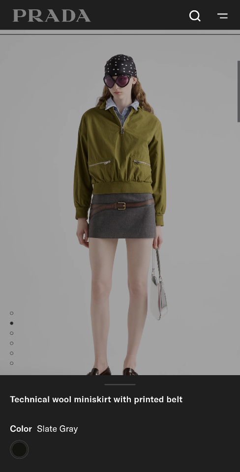 Prada Technical wool mini skirt with printed belt .-duoc-ban-tai-HVIP Shoes & Clothes