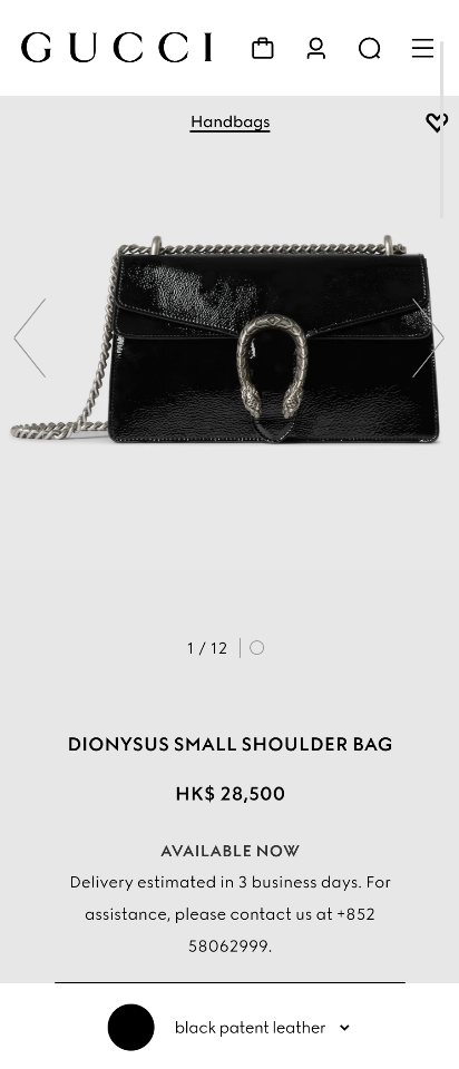     GUCCI DIONYSUS SMALL SHOULDER BAG black patent leather 795005 G1 -duoc-ban-tai-Hvip Bags & Accessories