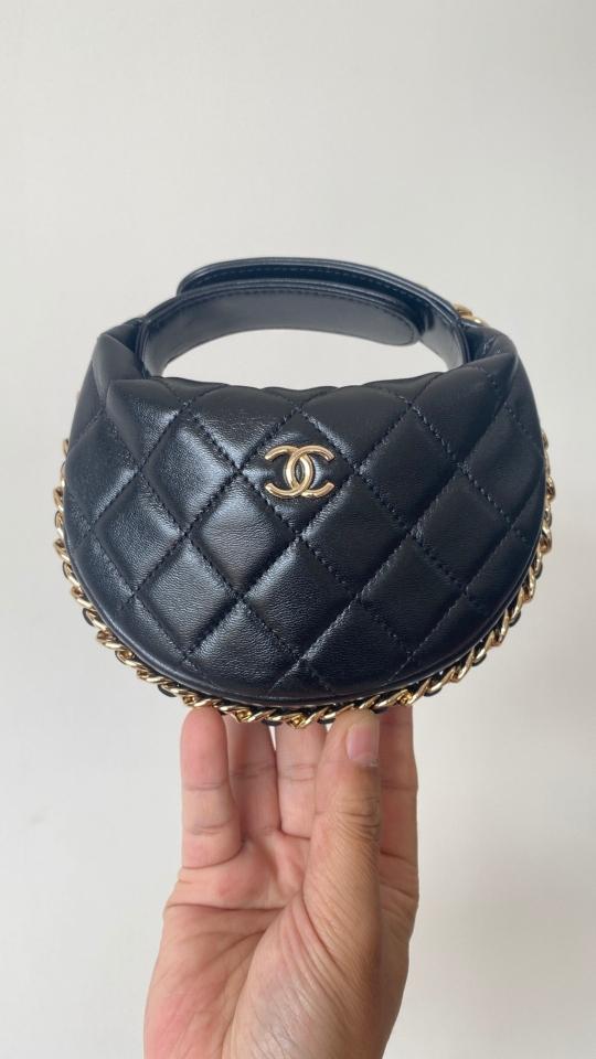 Chanel 23c pouch mini bag black leather T1-duoc-ban-tai-Hvip Bags & Accessories