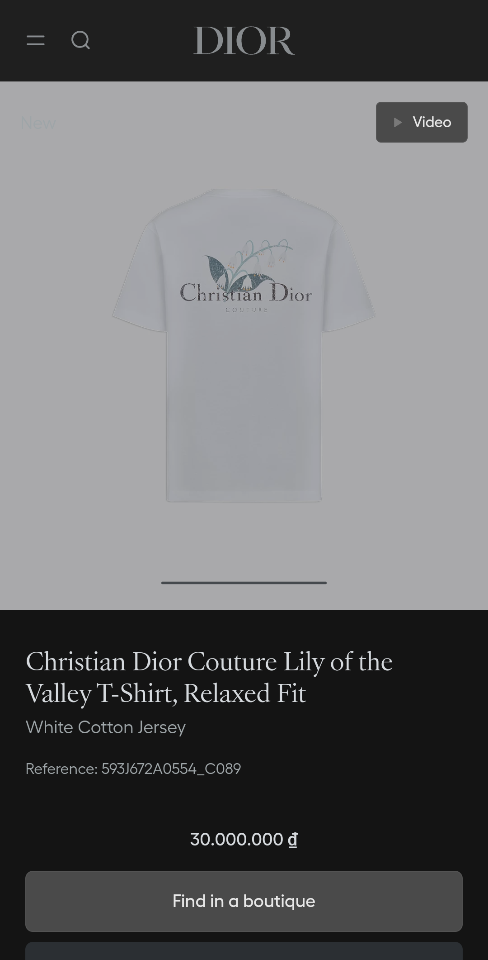 Christian Dior Couture Lily of the Valley T-Shirt, Relaxed Fit
White Cotton Jersey 593J672A0554_C089-duoc-ban-tai-HVIP Shoes & Clothes