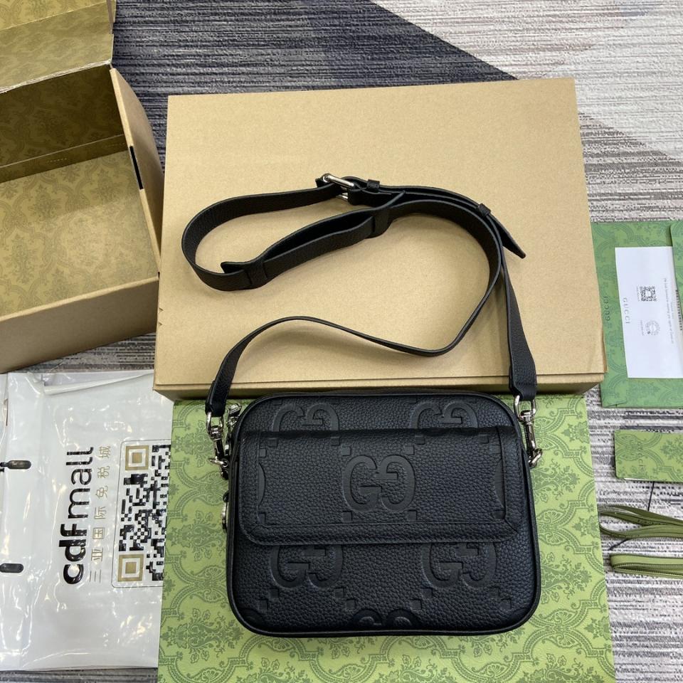 Gucci SMALL JUMBO GG CROSSBODY BAG black leather 794088 G1-duoc-ban-tai-Hvip Bags & Accessories