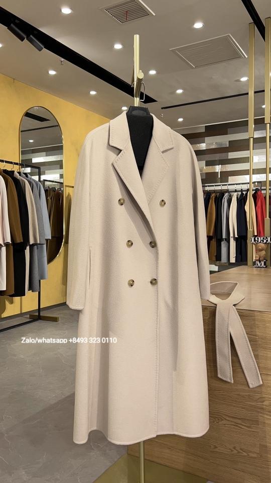 Max Mara Bondone Double-breasted Cashmere Coat In Ice pl1 -duoc-ban-tai-Hvip Bags & Accessories