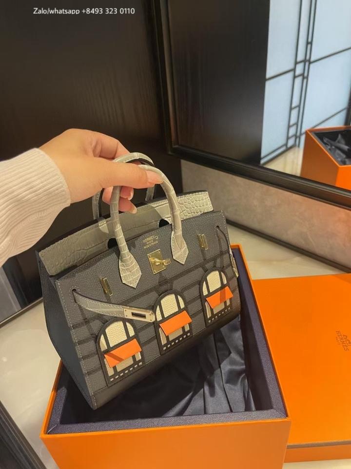 HERMÈS BIRKIN 20 Faubourg Rainy Days Gris Misty GHW-duoc-ban-tai-Hvip Bags & Accessories