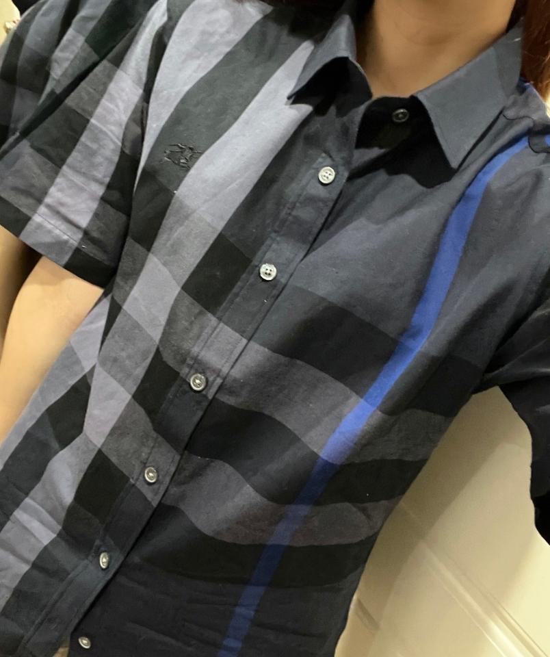 Burberry Check Cotton Shirt 80715361 navy blue -duoc-ban-tai-HVIP Shoes & Clothes