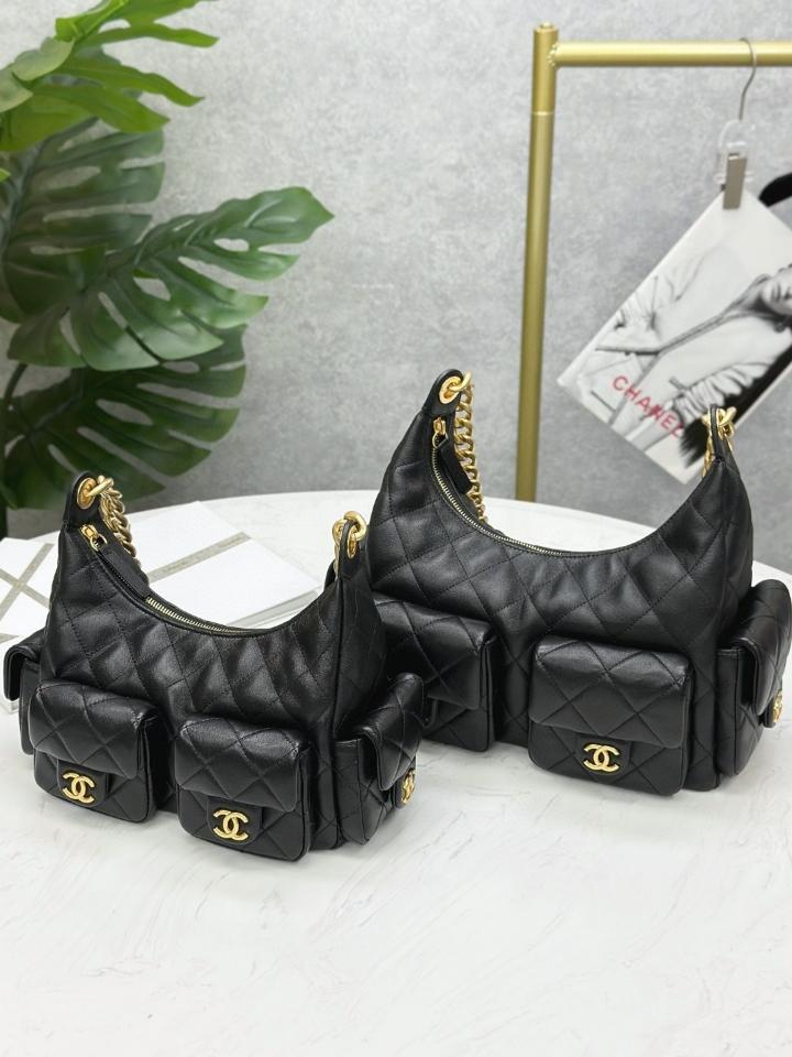 Chanel 25c AS5339 LARGE HOBO BAG Lambskin & Gold-Tone Metal Black Ch5-duoc-ban-tai-Hvip Bags & Accessories