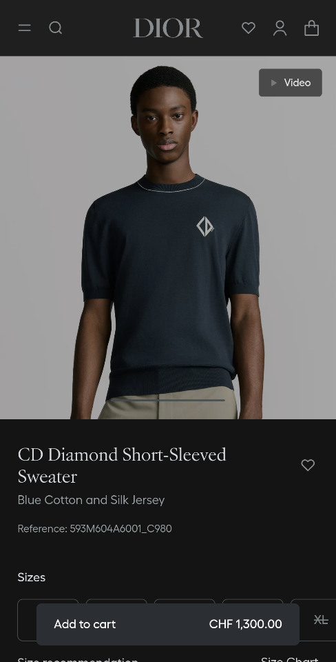 Dior CD Diamond Short-Sleeved Sweater
Blue Cotton and Silk Jersey 593M604A6001_C980-duoc-ban-tai-HVIP Shoes & Clothes
