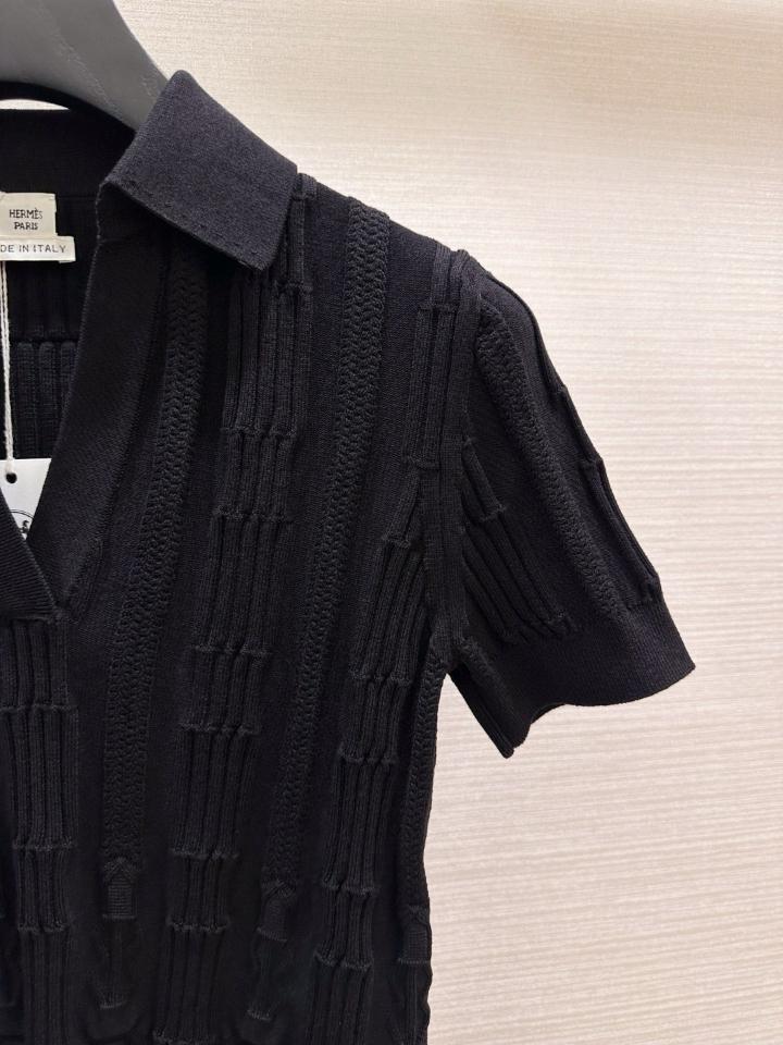Hermès polo knit wear in black -duoc-ban-tai-HVIP Shoes & Clothes
